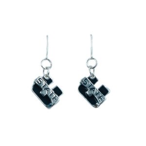 Dangling earrings with the U-State logo.